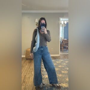 Johnny Was Sasson Collab Denim Blue Ankle Wide Leg Jeans size 27